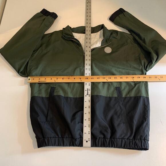 Zyia Active Jacket Womens XS Extra Small Avocado Black Rain Windbreaker 1/4 Zip - Picture 7 of 12